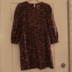 Joy Joy Leopard Print Mini Dress - Brown and Black